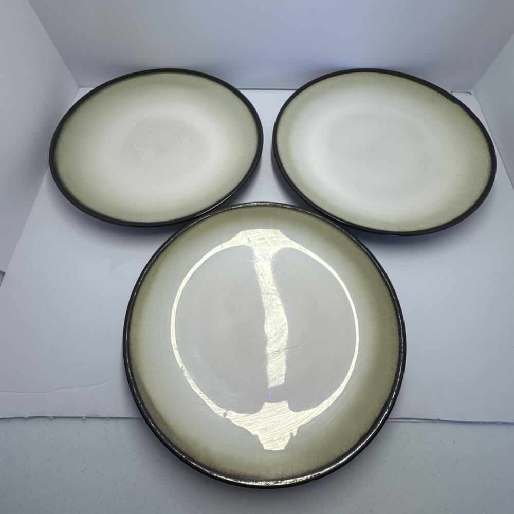 Sango Nova Black (3)4932 Dinner Plates 10.5 Stoneware Dishes
